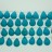 Faceted Teardrop Top Drilled Stabilized Blue Turquoise 9x12mm 8"