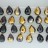 Faceted Teardrop Two-Tone Top Drilled Purple & Gold Quartz 12x16mm 8"