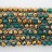 Faceted Round Bead Two-Tone Green Agate & Gold 4mm 16"