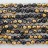 Faceted Round Bead Two-Tone Black Agate & Gold 4mm 16"