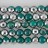 Faceted Round Bead Two-Tone Green Agate & Silver 6mm 16"
