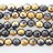 Faceted Round Bead Two-Tone Black Agate & Gold 6mm 16"