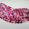 Faceted Flat Oval Striped Agate Fuchsia 15x20mm 16"