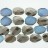 Faceted Flat Slab Two-Tone Opalite & Silver 30x40mm 16"