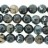 Faceted Round Bead Black Fire Agate 12mm 16"