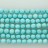 Faceted Round Bead Stabilized Blue Turquoise  8mm 16"