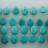 Flat Teardrop Top Drilled Stabilized Blue Turquoise 15x20mm 8"
