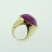 Brass Ring Faceted Oval Dyed Jade Purple 