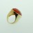Brass Ring Faceted Oval Dyed Jade Orange 
