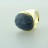 Brass Ring Faceted Oval Blue Sponge Coral