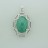 Brass Pendant with Faceted Oval Green Aventurine & Cubic Zirconia 