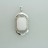 Brass Pendant with Faceted Oval White Jade & Cubic Zirconia 