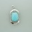 Brass Pendant with Faceted Oval Dyed Jade Light Blue & Cubic Zirconia 