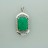 Brass Pendant with Faceted Oval Dyed Jade Emerald & Cubic Zirconia 