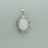 Brass Pendant Faceted Oval White Jade 