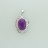 Brass Pendant Faceted Oval Dyed Jade Purple 