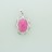 Brass Pendant Faceted Oval Dyed Jade Fuchsia 