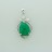 Brass Pendant with Faceted Flat Teardrop Dyed Jade Emerald & Cubic Zirconia