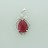 Brass Pendant with Faceted Flat Teardrop Dyed Jade Ruby & Cubic Zirconia