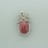 Bow Brass Pendant with Faceted Oval Rhodonite & Cubic Zirconia 