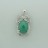 Bow Brass Pendant with Faceted Oval Green Aventurine & Cubic Zirconia 