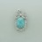 Bow Brass Pendant with Faceted Oval Amazonite & Cubic Zirconia 