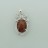 Bow Brass Pendant with Faceted Oval Mahogany & Cubic Zirconia 
