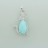 Cat Brass Pendant with Faceted Flat Teardrop Dyed Jade Light Blue & Cubic Zirconia 