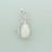 Cat Brass Pendant with Faceted Flat Teardrop White Jade & Cubic Zirconia 