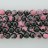 Faceted Round Bead Black & Pink Agate 14mm 16"