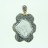 Brass Pendant Freshwater Pearl White Square Biwa with Cubic Zirconia 