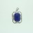 Brass Pendant Faceted Pillow Dyed Jade Blue with Cubic Zirconia 