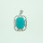 Brass Pendant Faceted Pillow Dyed Jade Teal with Cubic Zirconia  