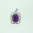 Brass Pendant with Faceted Pillow Dyed Jade Purple & Cubic Zirconia 