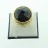 Brass Ring Faceted Round Black Agate 