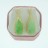 Brass Earrings Faceted Teardrop Dyed Jade Apple Green with Cubic Zirconia 