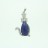 Cat Brass Pendant with Faceted Flat Teardrop Dyed Jade Sapphire & Cubic Zirconia 