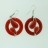 .925 Silver Earrings Round Link Red Agate 