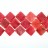 Flat Marquise Red Jade 35X35mm 16"