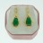 Brass Earrings Faceted Teardrop Dyed Jade Emerald with Cubic Zirconia