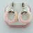 .925 Silver Earrings Donut Shell Pink