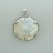 .925 Sterling Silver Pendant  Round  Mother of Pearl Yellow Cubic Zirconia 