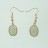 Brass Earrings Faceted Oval New Jade