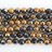 Faceted Round Bead Two-Tone Black Agate & Gold 10mm 16"