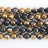 Faceted Round Bead Two-Tone Black Agate & Gold 12mm 16"