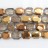 Faceted Octagon Two-Tone Brown Moss Quartz & Gold 20x25mm 16"
