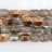 Faceted Rectangle Two-Tone Brown Moss Quartz & Gold 12x16mm 16"