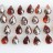 Faceted Teardrop Two-Tone Red Quartz & Silver 12x16mm 8"