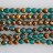 Faceted Round Bead Two-Tone Green Agate & Gold 4mm 16"