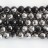 Faceted Round Bead Two-Tone Black Agate & Silver 12mm 16"